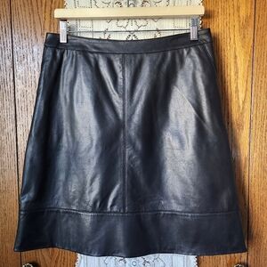 Halogen Leather A-Line Skirt